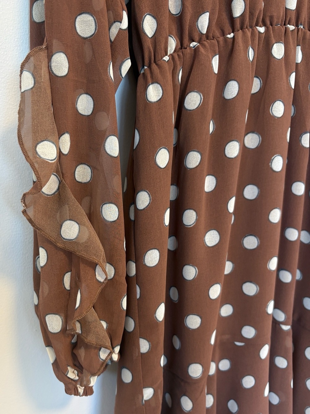 Hutch Chocolate Polka Dot Dress NWT , sz : large - Picture 8 of 11